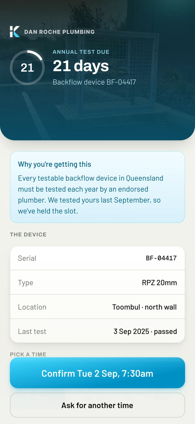 Annual test notice